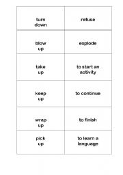 English Worksheet: phrasal verbs memo test