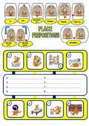 English Worksheet: PLACE PREPOSITIONS