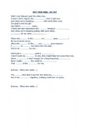 English worksheet: Lyrics of 