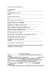 English worksheet: Present Continuous Excercises