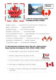 English Worksheet: Facts about Canada