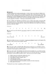 English worksheet: Teacher Questionnaire