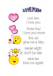 English Worksheet: LOVE POEM