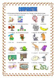 English Worksheet: Comparatives