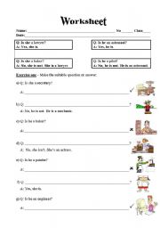 English Worksheet: Is she-he a student