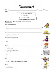 English Worksheet: Are you a student