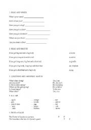 English worksheet: grammar exercises