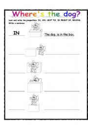 English Worksheet: Wheres the dog?