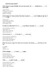 English Worksheet: present simple vs continuous 1