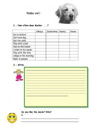 English Worksheet: Marley and me