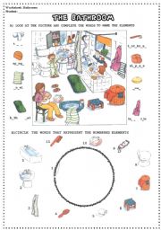 English Worksheet: Objects of the bathroom