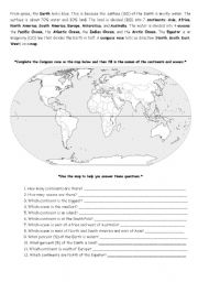 English Worksheet: Continents and Oceans 