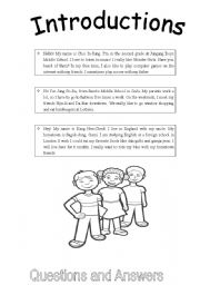 English Worksheet: Introductions 