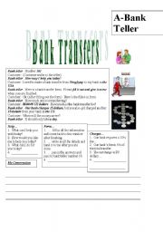 English Worksheet: Bank Transfers