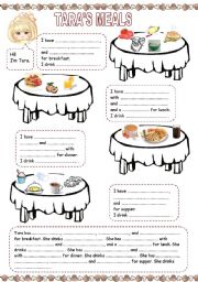 English Worksheet: Taras meals (1)