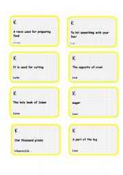 English Worksheet: Alphabet game -Letter K