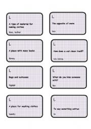 English Worksheet: Alphabet game -Letter L