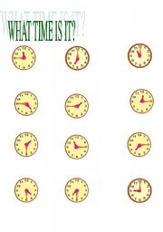 English Worksheet: what time is it?