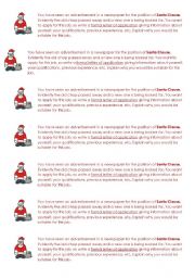 English Worksheet: Santa Clause letter of application
