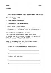 English Worksheet: Does / Doesnt