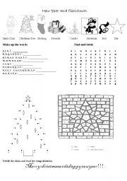 English Worksheet: Christmas and New Year