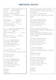 English worksheet: Mandy Moore- Only Hope 