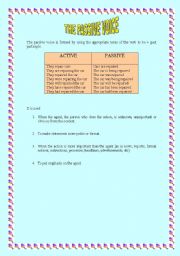 English worksheet: THE PASSIVE VOICE