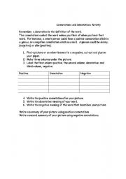 English Worksheet: Denotation and Connotation Activity