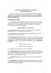 English worksheet: Business writing