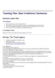 English Worksheet: conditional lesson plan