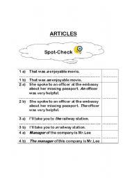 English worksheet: Grammar Exercise