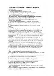English Worksheet: Teaching grammar communicatively