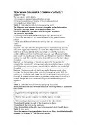 English worksheet: Teaching grammar communicatively