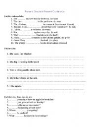 English Worksheet: Past Simple and Present Sinple