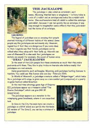 English Worksheet: Jackalope: myth or reality?