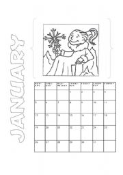 English Worksheet: Calendar (1/4)