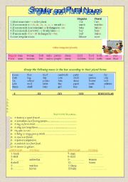 English Worksheet: Singular and plural nouns