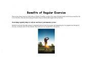 English worksheet: Benefits of exercise