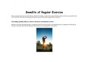 English Worksheet: Benefits of exercise