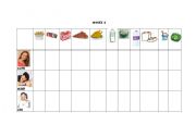 English worksheet: healthy eating chart