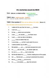 English Worksheet: Its TOO/TO/TWO  Much for ME!!!