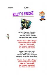 English Worksheet: Billys fridge