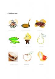 English Worksheet: food