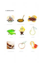 English worksheet: food