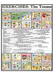 English Worksheet: EXERCISES: The Tenses