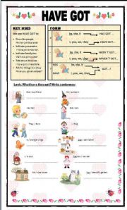 English Worksheet: HAVE GOT