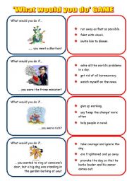 English Worksheet: What would you do if - set 2