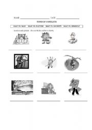 English Worksheet: TYPES OF CONFLICTS IN LITERATURE