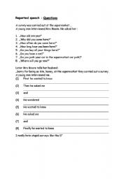 English worksheet: reported speech - an interview