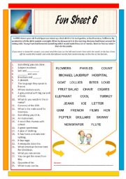 English Worksheet: Fun Sheet 6